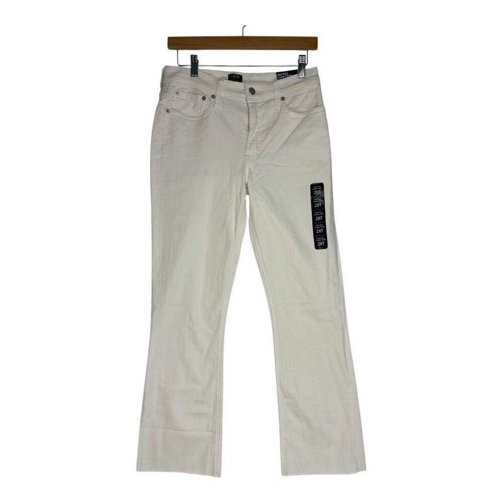 NWT Madewell Mid Rise Flare Crop Jeans Women's Size 28T White Denim